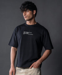 Black Crochet Patch Embroidered T-Shirt 100% Cotton