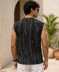 Black Abstract Print Vest