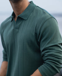 Green Regular Fit Full Sleeves T-Shirt 100% Cotton