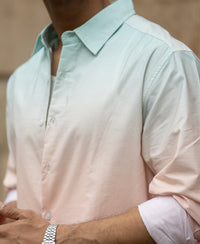Green & Pink Ombre Shirt 100% Cotton