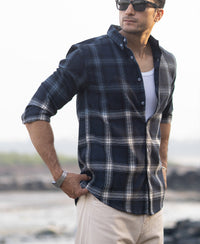 Navy Ombre Checks Shirt