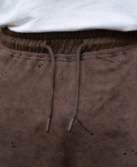 Brown Printed Baggy Fit Trackpant