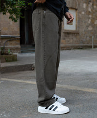 Dark Olive Washed Baggy Jeans 100% Cotton