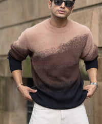 Brown Ombre Jacquard T-Shirt