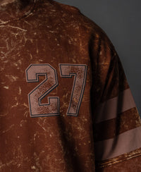 Brown Washed Graphic Oversized T-Shirt 100% Cotton