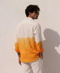 Yellow Ombre Linen Blend Shirt