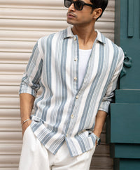 Blue Structure Stripe Shirt