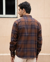 Brown Lightweight Checks Shirt 100% Cotton