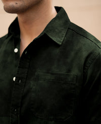 Dark Green Sprayed Shirt 100% Cotton