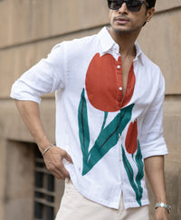 Tulip Print Lightweight Shirt 100% Cotton