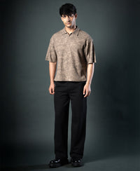 Dark Beige Printed Boxy T-Shirt