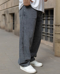 Charcoal Panelled Barrel Fit Jeans