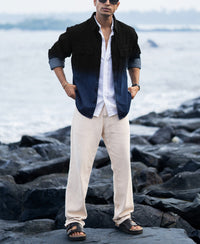 Black Ombre Denim Shirt 100% Cotton