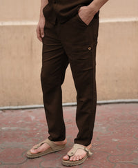 Dark Brown Linen Structured Co-Ord Set
