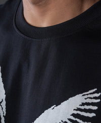 Heron Print Black Vest 100% Cotton