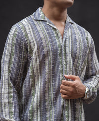 Multicolour Striped Regular Fit Full Sleeves Shirt