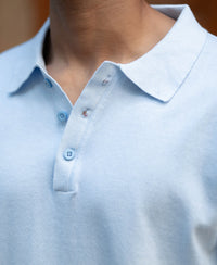 Blue Ombre Stripe Polo T-Shirt 100% Cotton