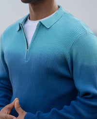 Blue Ombre Structure T-Shirt 100% Cotton