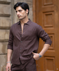 Brown Structured Lightweight Co-ord Set 100% Cotton
