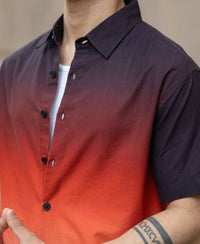 Dark Brick Ombre Shirt 100% Cotton