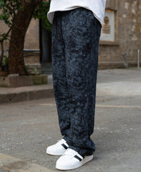 Black Printed Baggy Fit Trackpants