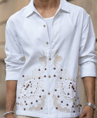 Shirt Oversized Fit Full Sleeve With Collar 100% Cotton