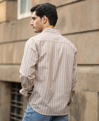 Tan Cottom Stripe Shirt
