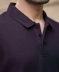 Wine Sprayed Structure T-Shirt