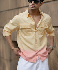 Yellow Ombre Structured Shirt 100% Cotton