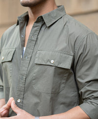 Green Double Pocket Lightweight Shirt 100% Cotton