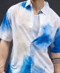 Blue Tie Dye Print shirt 100% Cotton
