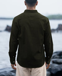 Dark Olive Corduroy Buttondown Shirt 100% Cotton