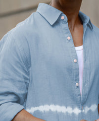 Light Blue Tie-Dye Shirt 100% Cotton