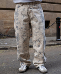 Abstract Print Baggy Jeans