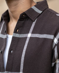 Brown Structure Checks Shirt