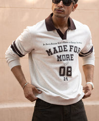 Grey Melange Printed T-Shirt