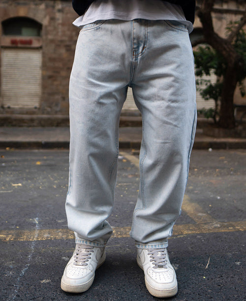Light Blue Basic Baggy Fit Denim Jeans