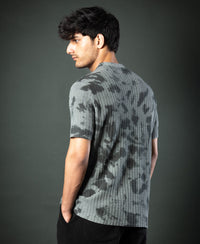 Grey Tie Dye Knit T-Shirt 100% Cotton