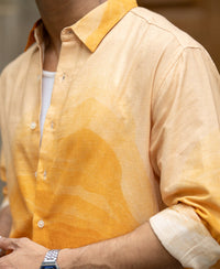 Abstract Mountain Print Shirt 100% Cotton