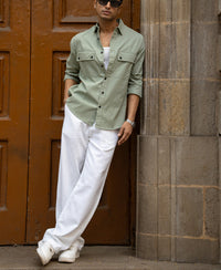 Light Green Double Pocket Lightweight Shirt 100% Cotton