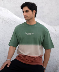 Green & Brown Ombre T-Shirt 100% Cotton