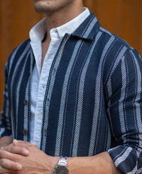 Navy Structure Stripe Shirt