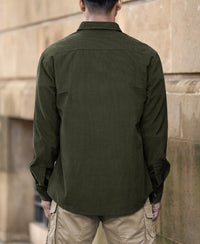Olive Corduroy Shirt With Pockets 100% Cotton