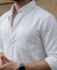 White Double Cloth Shirt 100% Cotton
