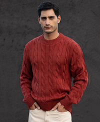 Ochre Distressed Cable Knit T-Shirt