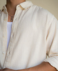 Off White Linen Blend Shirt