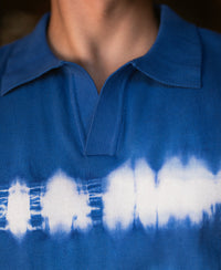 Blue Tie Dye Knit T-Shirt 100% Cotton