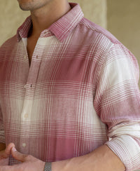 Mauve Cotton Checks Shirt