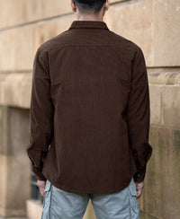 Brown Corduroy Shirt With Pockets 100% Cotton