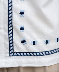 Off White Embroidered Shirt 100% Cotton